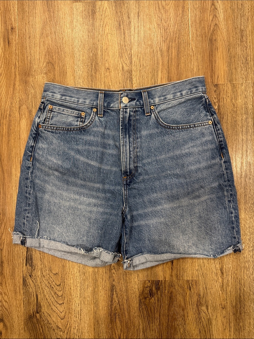 Denim Forum Boyfriend Loose Mid Thigh Short